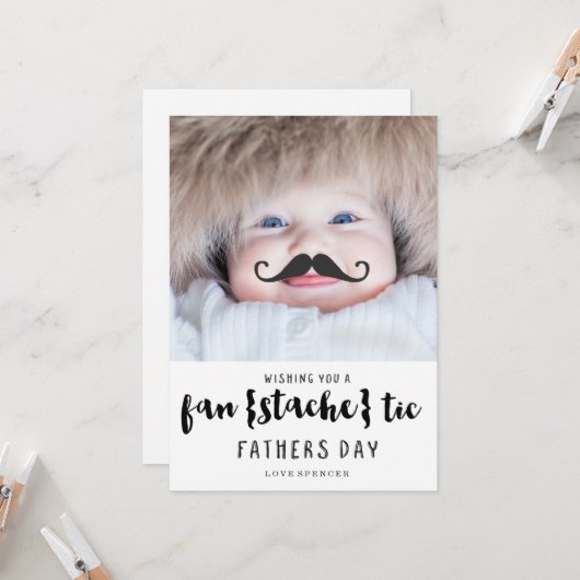 FANTASTISCHE MUSTACHE | FATHERS DAY CARD KAART (Voorkant / Achterkant in situ)