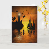 Fantastische, mystieke, neusachtige heks Halloween Kaart (Gele Bloem)