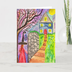 Fantastische Nachtwandeling Fantasy Kunst Kaart