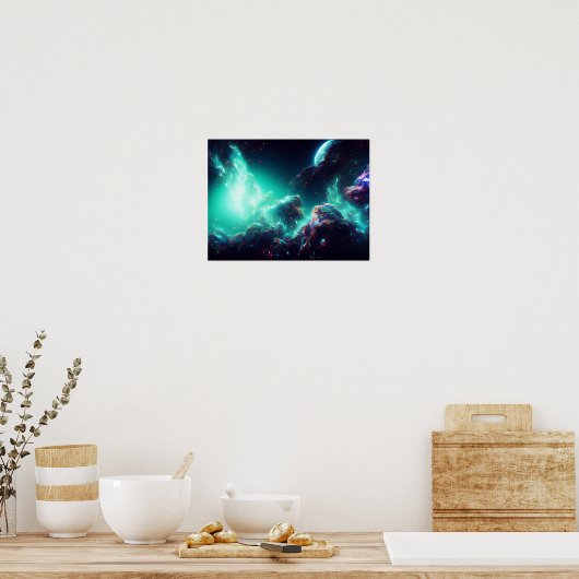 Fantastische Nebula Abstracte Ruimte 8 Poster (Keuken)