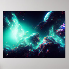Fantastische Nebula Abstracte Ruimte 8 Poster