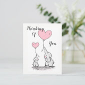 Fantastische olifanten "Denken aan jou" Briefkaart (Staand voorkant)
