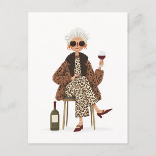 Fantastische oma in Leopard-stijl Briefkaart