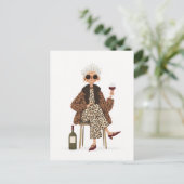 Fantastische oma in Leopard-stijl Briefkaart (Staand voorkant)