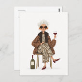 Fantastische oma in Leopard-stijl Briefkaart (Voorkant / Achterkant)