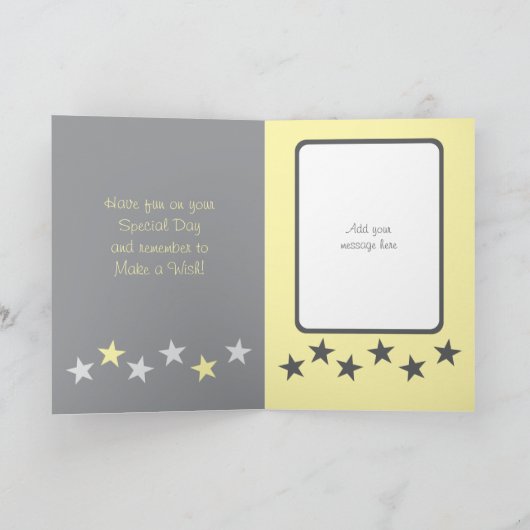 Fantastische oom grijs geel verjaardag kaart (Binnen)