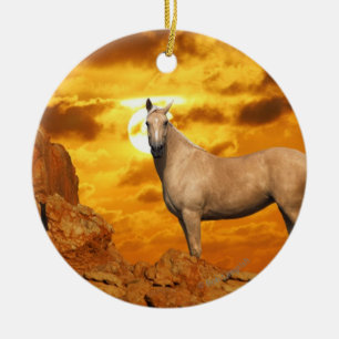 Fantastische paarden: Berg Keramisch Ornament