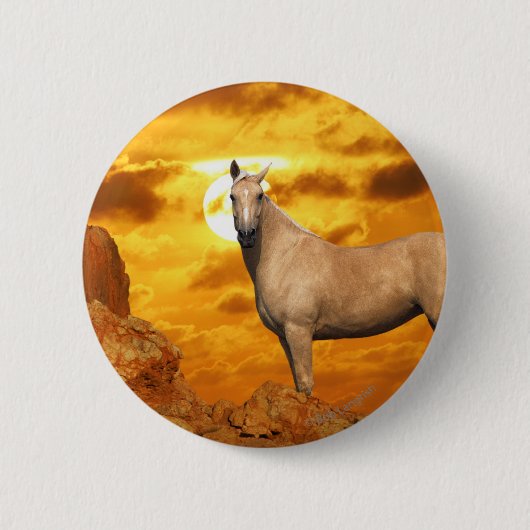 Fantastische paarden: Berg Ronde Button 5,7 Cm (Voorkant)