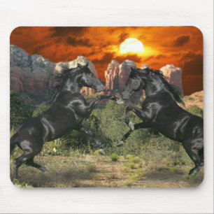 Fantastische paarden: Black Magic Muismat