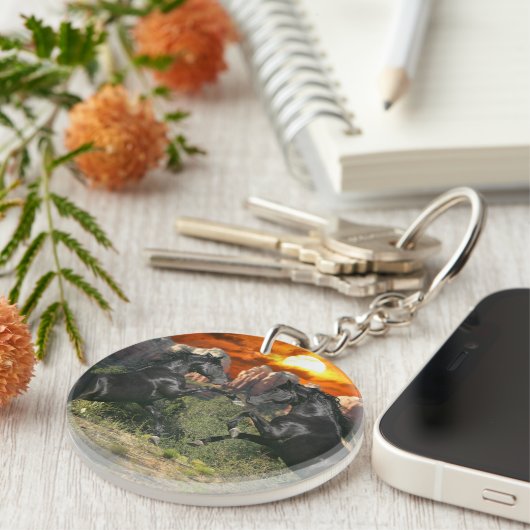 Fantastische paarden: Black Magic Sleutelhanger (Voorkant Rechts)