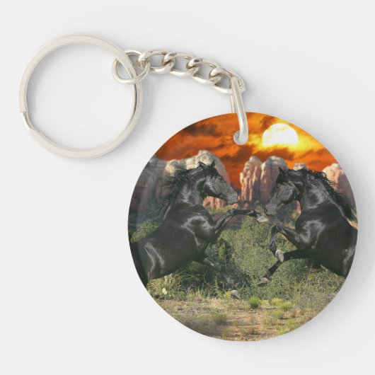 Fantastische paarden: Black Magic Sleutelhanger (Voorkant)
