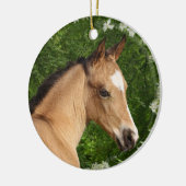 Fantastische paarden: Bloemen Keramisch Ornament (Links)