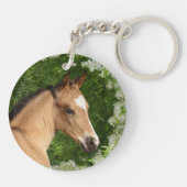 Fantastische paarden: Bloemen Sleutelhanger (Achterkant)