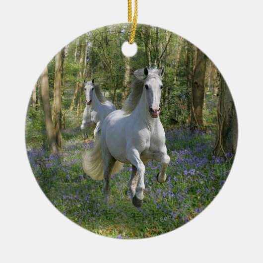 Fantastische paarden: Bluebell Wood Keramisch Ornament (Voorkant)