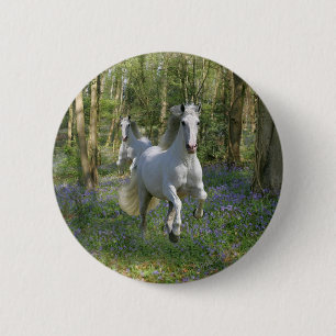 Fantastische paarden: Bluebell Wood Ronde Button 5,7 Cm