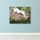 Fantastische paarden: lentekallop canvas afdruk (Insitu (Houten vloer))