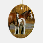 Fantastische paarden: Mare & Foal Keramisch Ornament (Rechts)