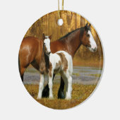 Fantastische paarden: Mare & Foal Keramisch Ornament (Links)