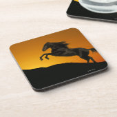 Fantastische paarden: Mountain Sunset Drankjes Onderzetter (Linkerzijde)