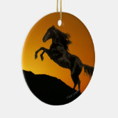 Fantastische paarden: Mountain Sunset Keramisch Ornament (Rechts)