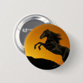 Fantastische paarden: Mountain Sunset Ronde Button 5,7 Cm (Voorkant /achterkant)