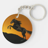 Fantastische paarden: Mountain Sunset Sleutelhanger (Achterkant)