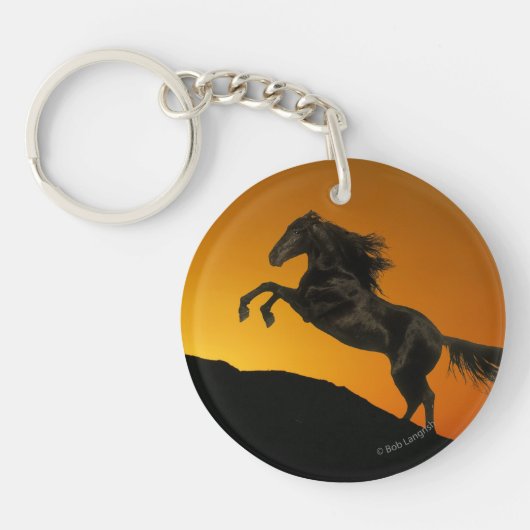 Fantastische paarden: Mountain Sunset Sleutelhanger (Voorkant)