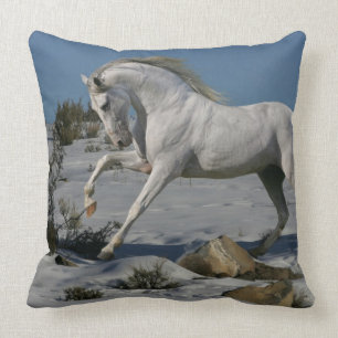 Fantastische paarden: Snow King Kussen