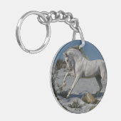 Fantastische paarden: Snow King Sleutelhanger (Voorkant Links)
