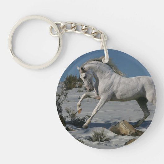 Fantastische paarden: Snow King Sleutelhanger (Voorkant)