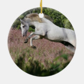 Fantastische paarden: Spring Gallop Keramisch Ornament (Achterkant)