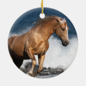Fantastische paarden: Summer Splash Keramisch Ornament (Achterkant)