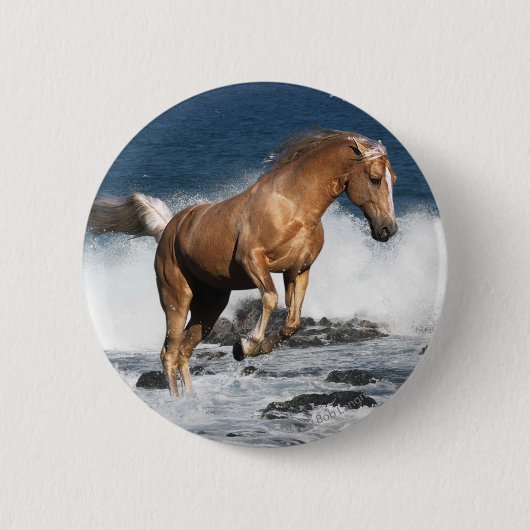 Fantastische paarden: Summer Splash Ronde Button 5,7 Cm (Voorkant)