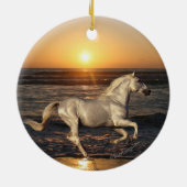Fantastische paarden: Sunset Keramisch Ornament (Achterkant)