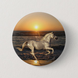 Fantastische paarden: Sunset Ronde Button 5,7 Cm