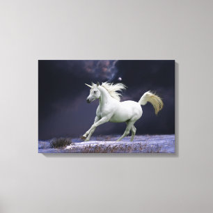 Fantastische paarden: Unicorn Canvas Afdruk