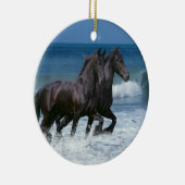 Fantastische paarden: Vrienden en Zee Keramisch Ornament (Rechts)