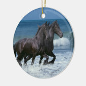 Fantastische paarden: Vrienden en Zee Keramisch Ornament (Links)