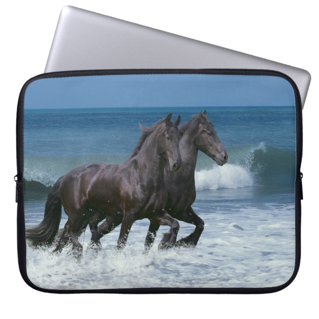 Fantastische paarden: Vrienden en Zee Laptop Sleeve (Voorkant)
