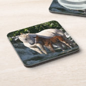 Fantastische paarden: Waterval Bier Onderzetter (Linkerzijde)