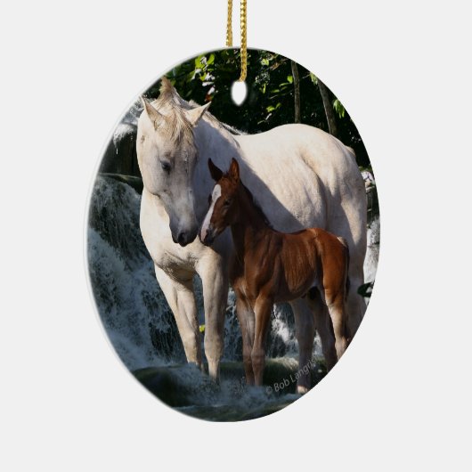 Fantastische paarden: Waterval Keramisch Ornament (Rechts)