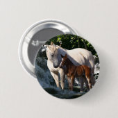 Fantastische paarden: Waterval Ronde Button 5,7 Cm (Voorkant /achterkant)