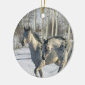 Fantastische paarden: Winter Wonderland Keramisch Ornament (Links)