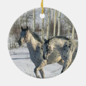 Fantastische paarden: Winter Wonderland Keramisch Ornament (Achterkant)