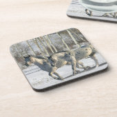 Fantastische paarden: Winter Wonderland Onderzetter (Linkerzijde)