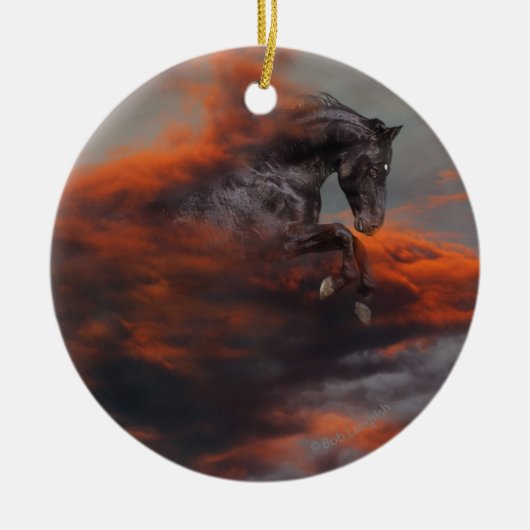 Fantastische paarden: Wolken Keramisch Ornament (Voorkant)