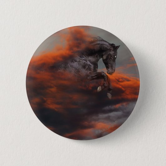 Fantastische paarden: Wolken Ronde Button 5,7 Cm (Voorkant)