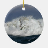 Fantastische paarden: Zee Keramisch Ornament (Achterkant)