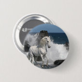 Fantastische paarden: Zuidelijke Zeeen Ronde Button 5,7 Cm (Voorkant /achterkant)