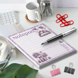 Fantastische Paarse Katten Ballon Notities Ontwerp Notitieblok